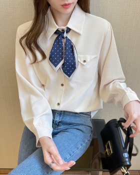 Long sleeve Western style collar retro shirt for women
