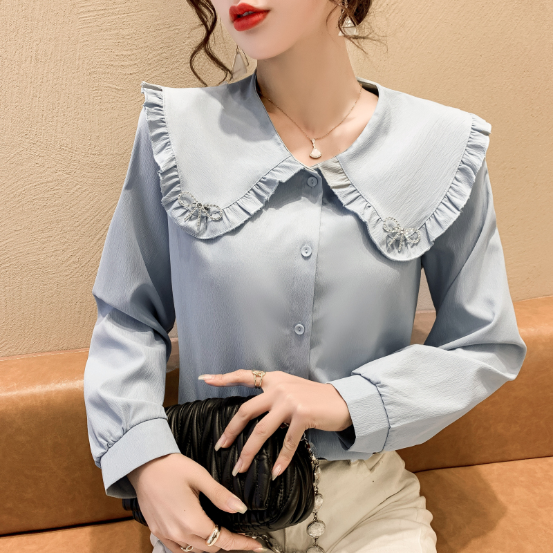 Loose spring tops Casual college style shirt for women