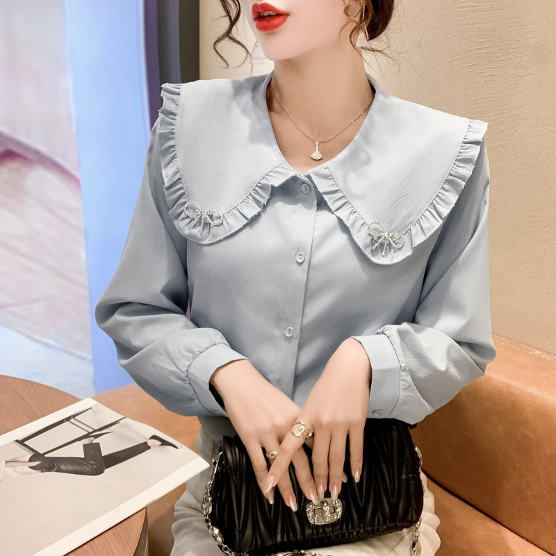 Loose spring tops Casual college style shirt for women