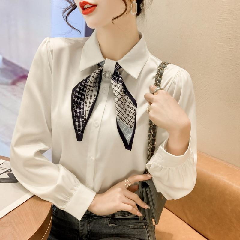 Chiffon Korean style shirt commuting scarves