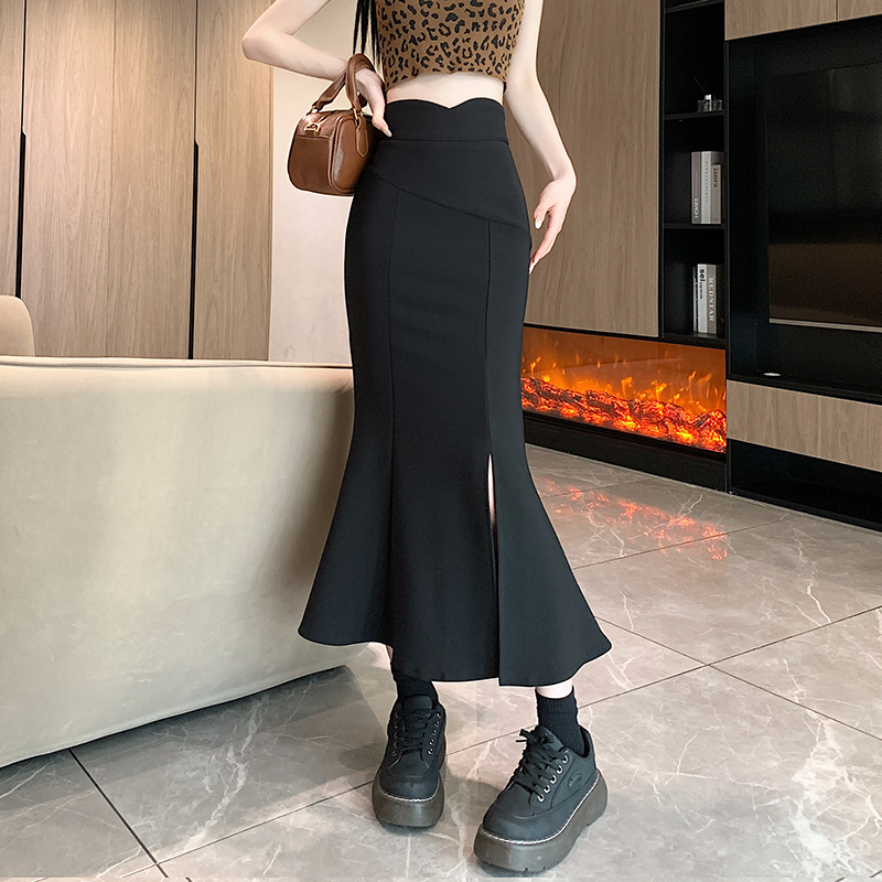 Long spring skirt A-line elasticity business suit for women