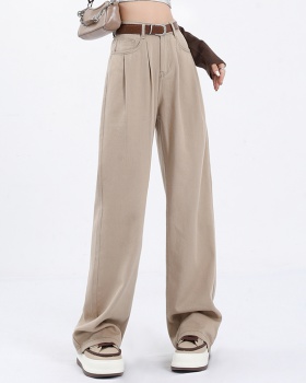 Spring straight work clothing apricot long pants for women