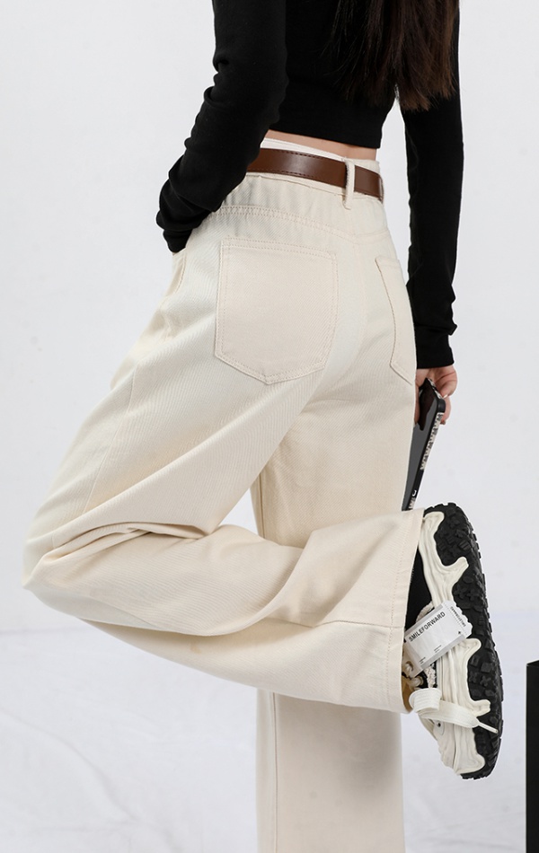 Spring straight work clothing apricot long pants for women