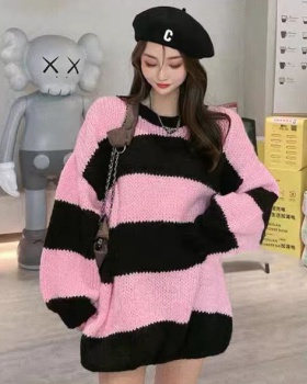 Pullover stripe Korean style tops long autumn sweater