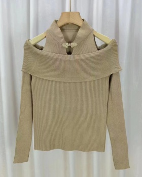 Strapless sweater Pseudo-two tops for women