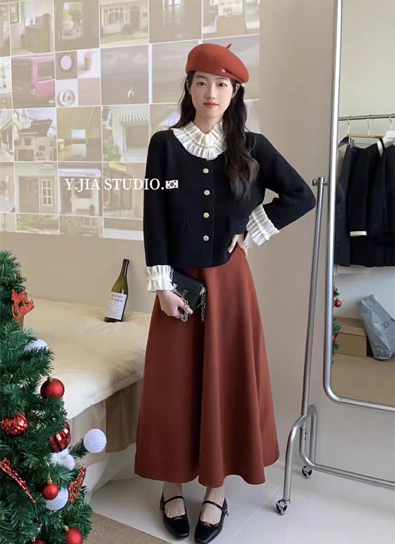 Spring red cardigan christmas sweater for women