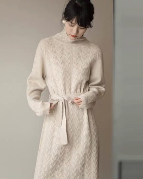 Autumn and winter sweater knitted long dress for women