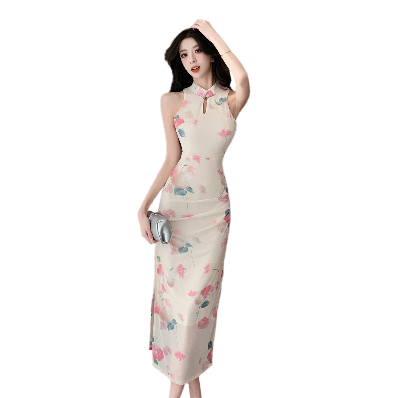Sexy Chinese style dress split cheongsam for women
