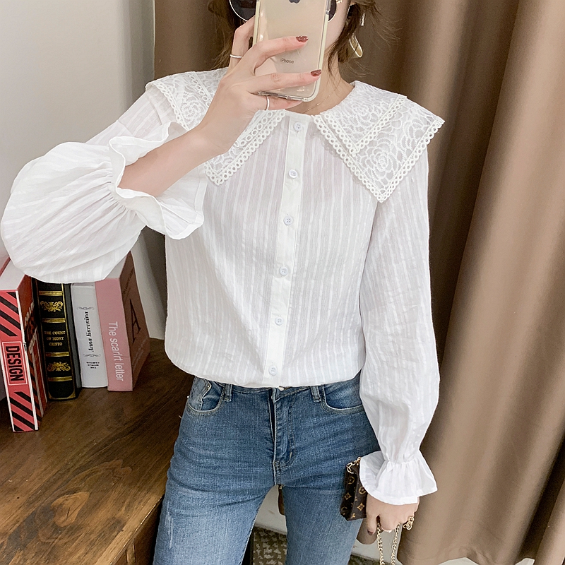 France style spring shirt Korean style tops for women