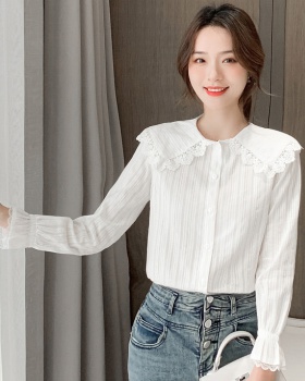 All-match doll collar lace loose shirt for women
