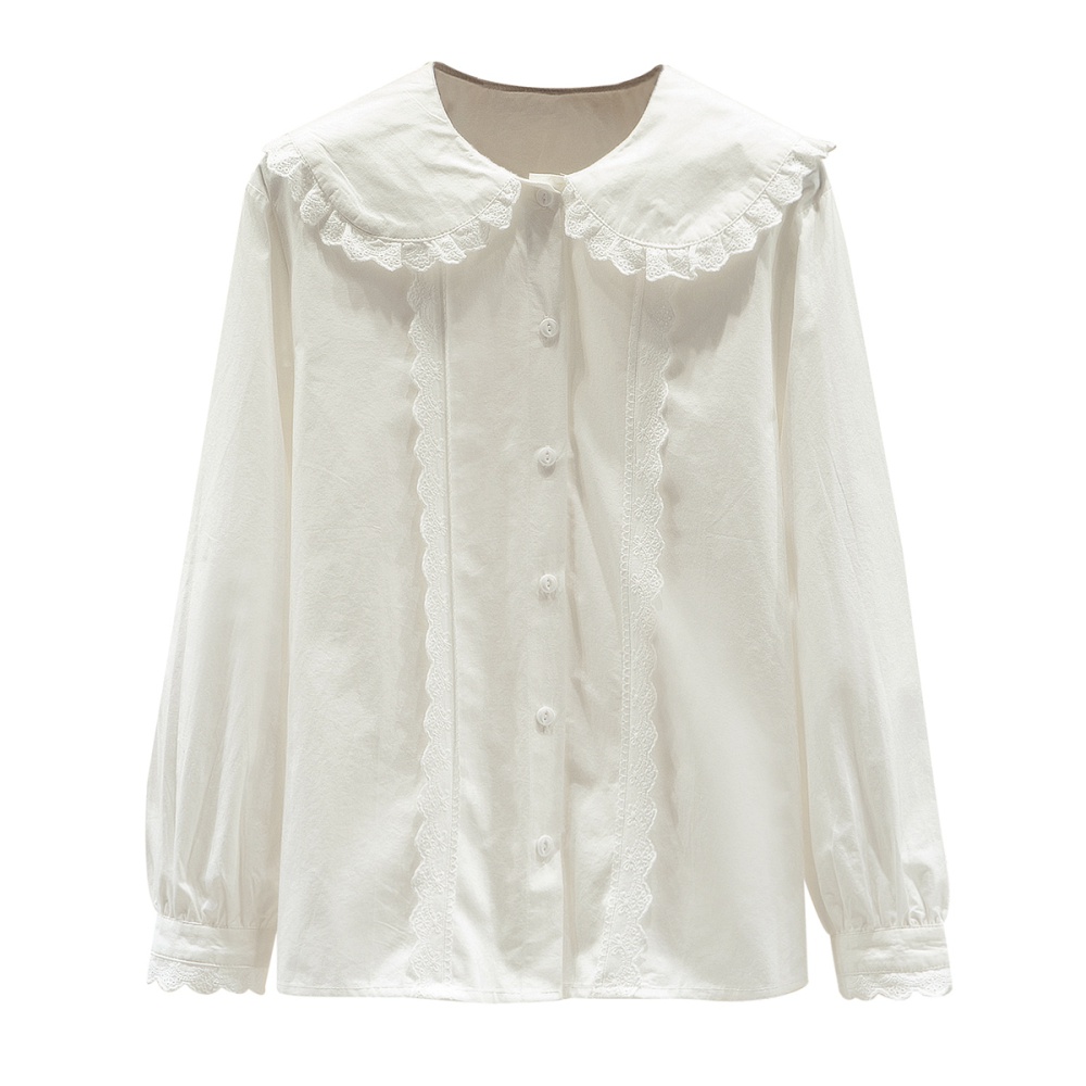 Lace long sleeve doll collar pure spring fresh shirt