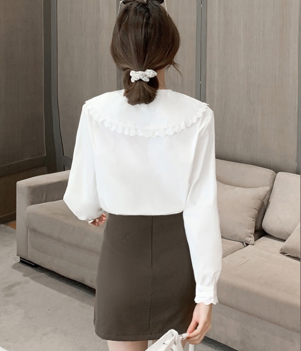 Lace long sleeve doll collar pure spring fresh shirt