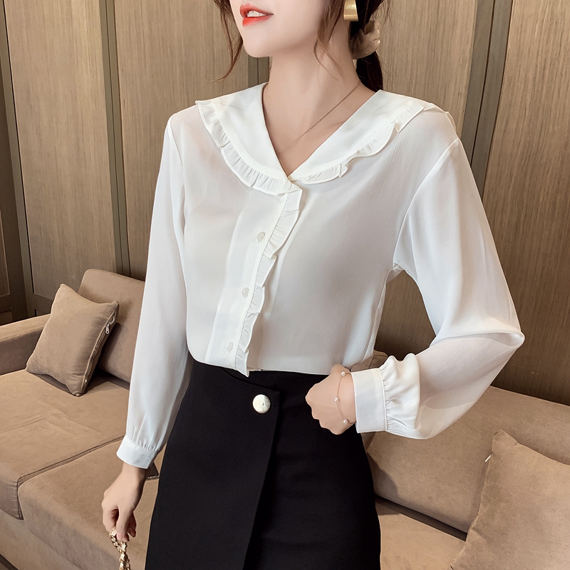 Korean style fashion shirt long sleeve niche tops for women
