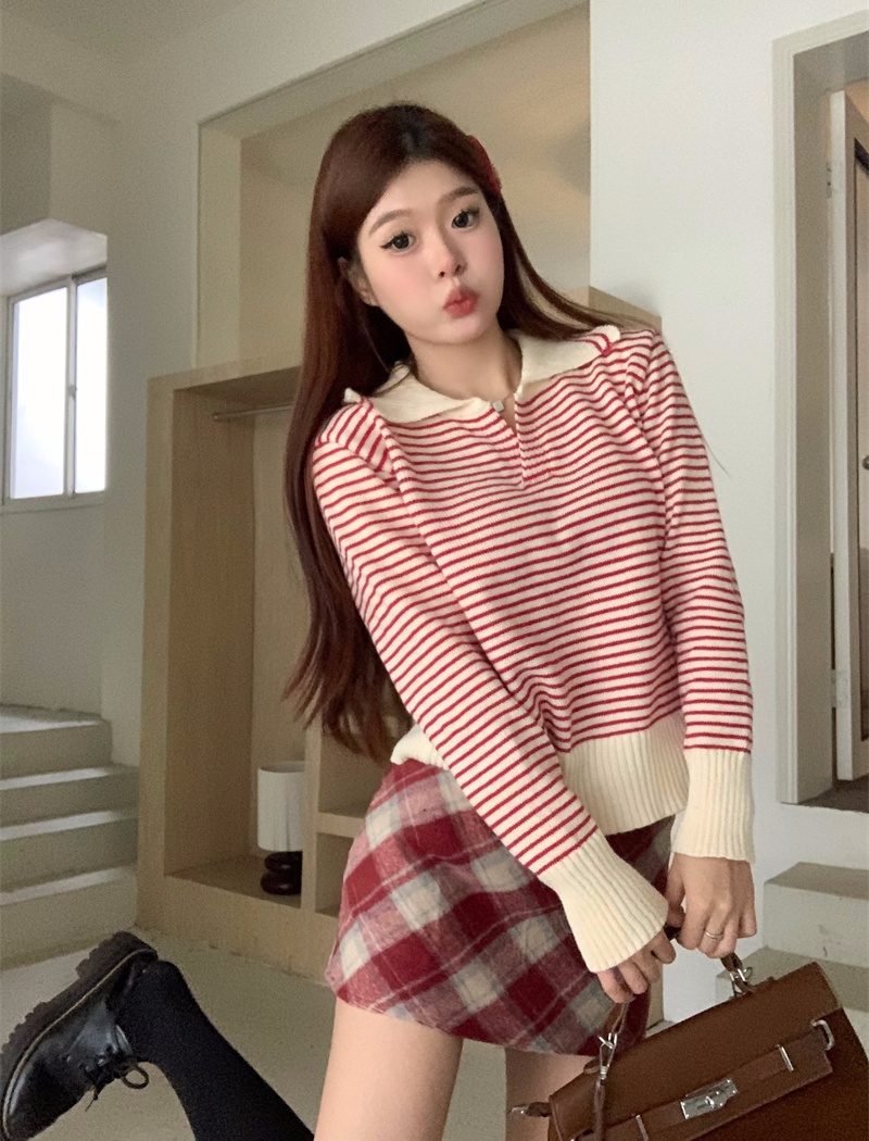 College style long sleeve tops lazy all-match sweater