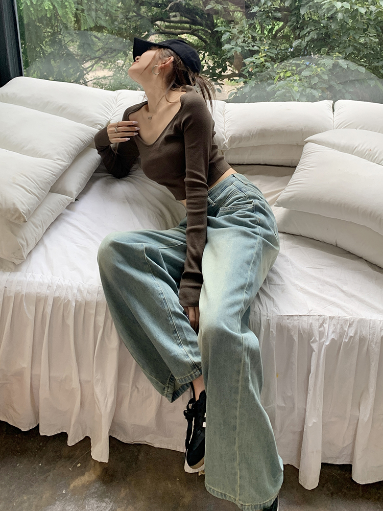 Spring and summer wide leg pants all-match jeans