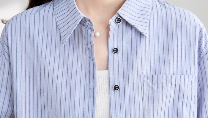 Lapel all-match niche tops spring simple shirt for women