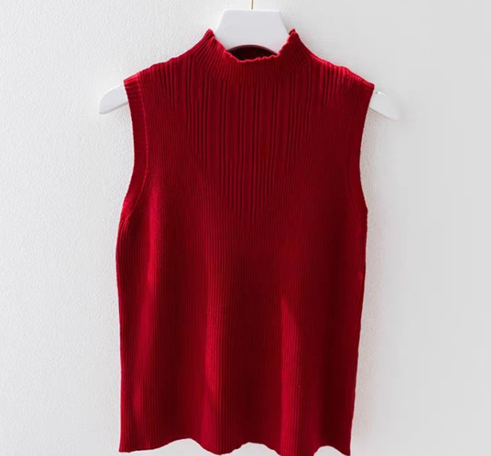 Knitted sleeveless tops wears outside spring and autumn vest