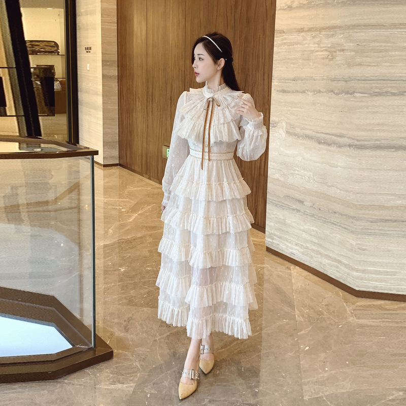 France style refinement ladies spring long dress for women