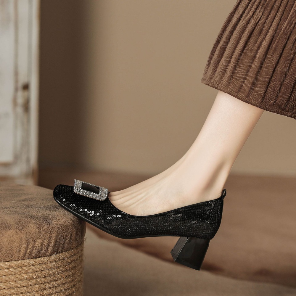Big rhinestone high-heeled shoes shoes for women