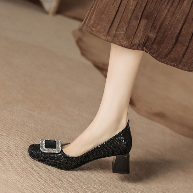 Big rhinestone high-heeled shoes shoes for women