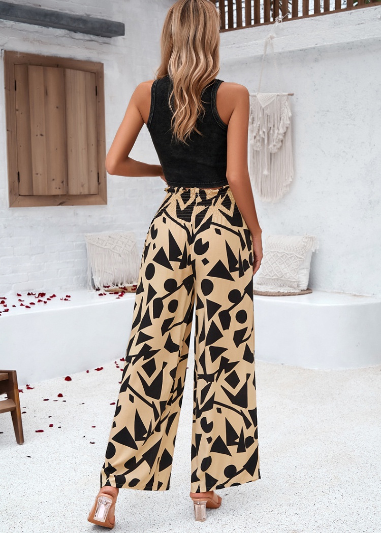 Loose European style vacation long pants for women
