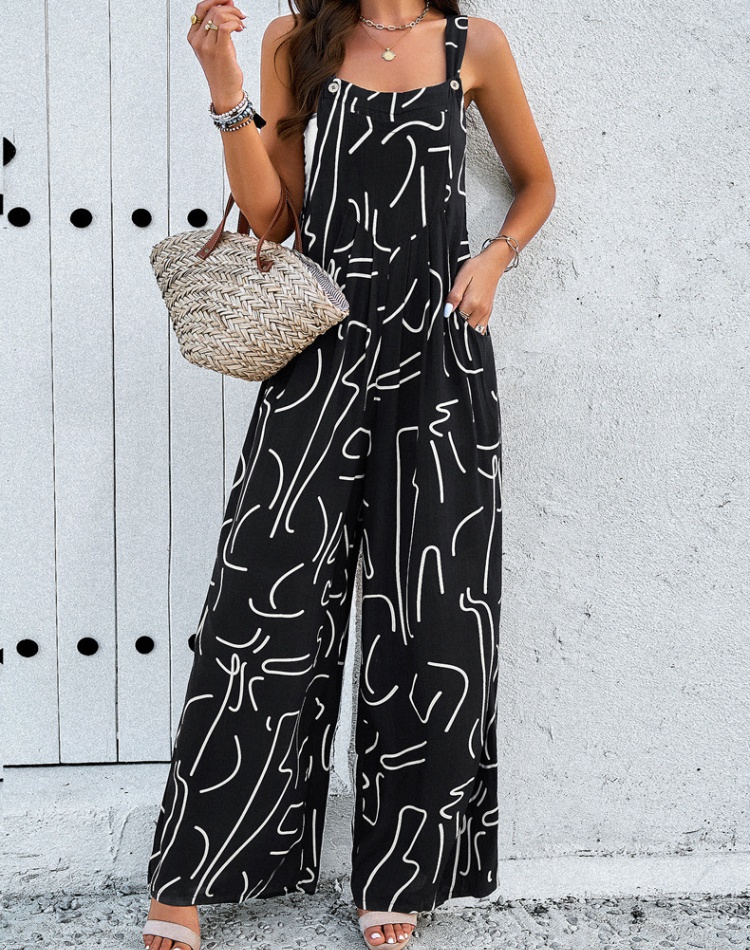 Printing spring and summer vacation jumpsuit for women