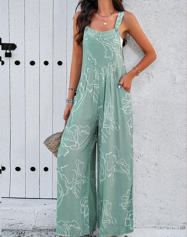 Printing spring and summer vacation jumpsuit for women