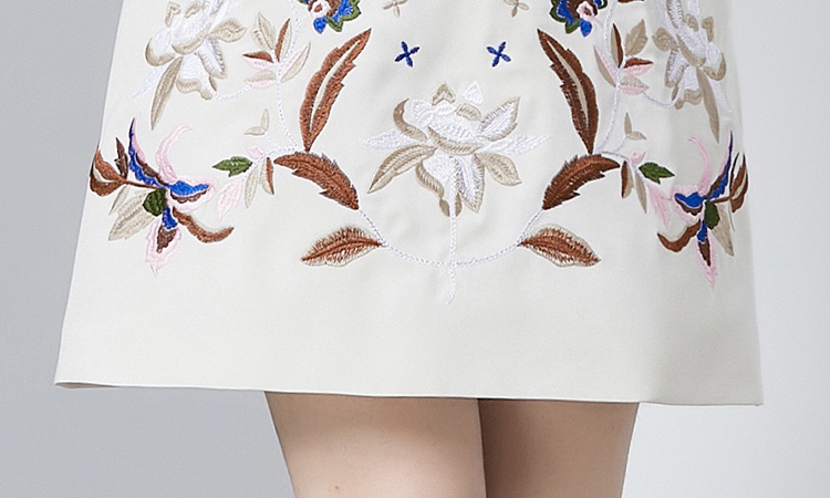 Elegant commuting embroidery spring perspective dress