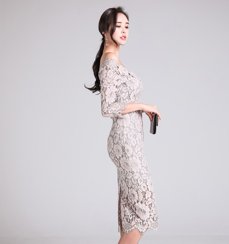 Spring slim temperament lace dress for women