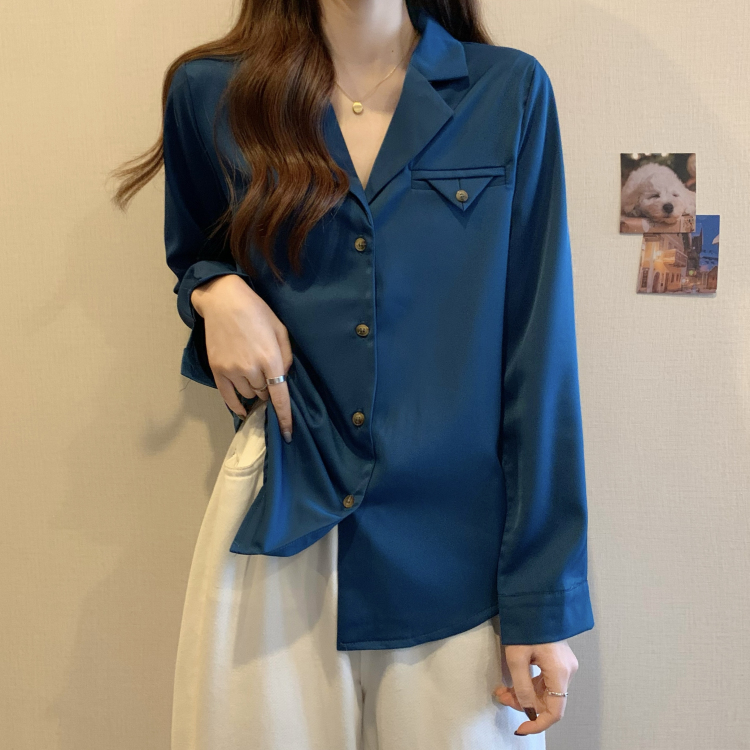 Long sleeve spring business suit chiffon temperament tops for women