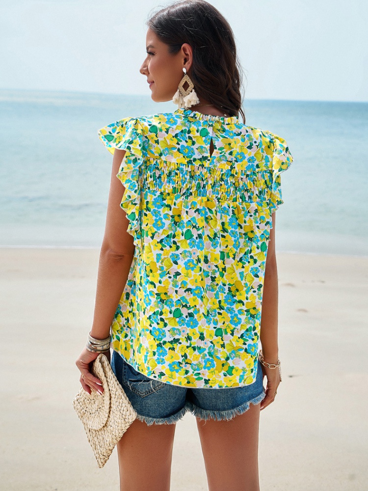 Printing European style Casual tops for women