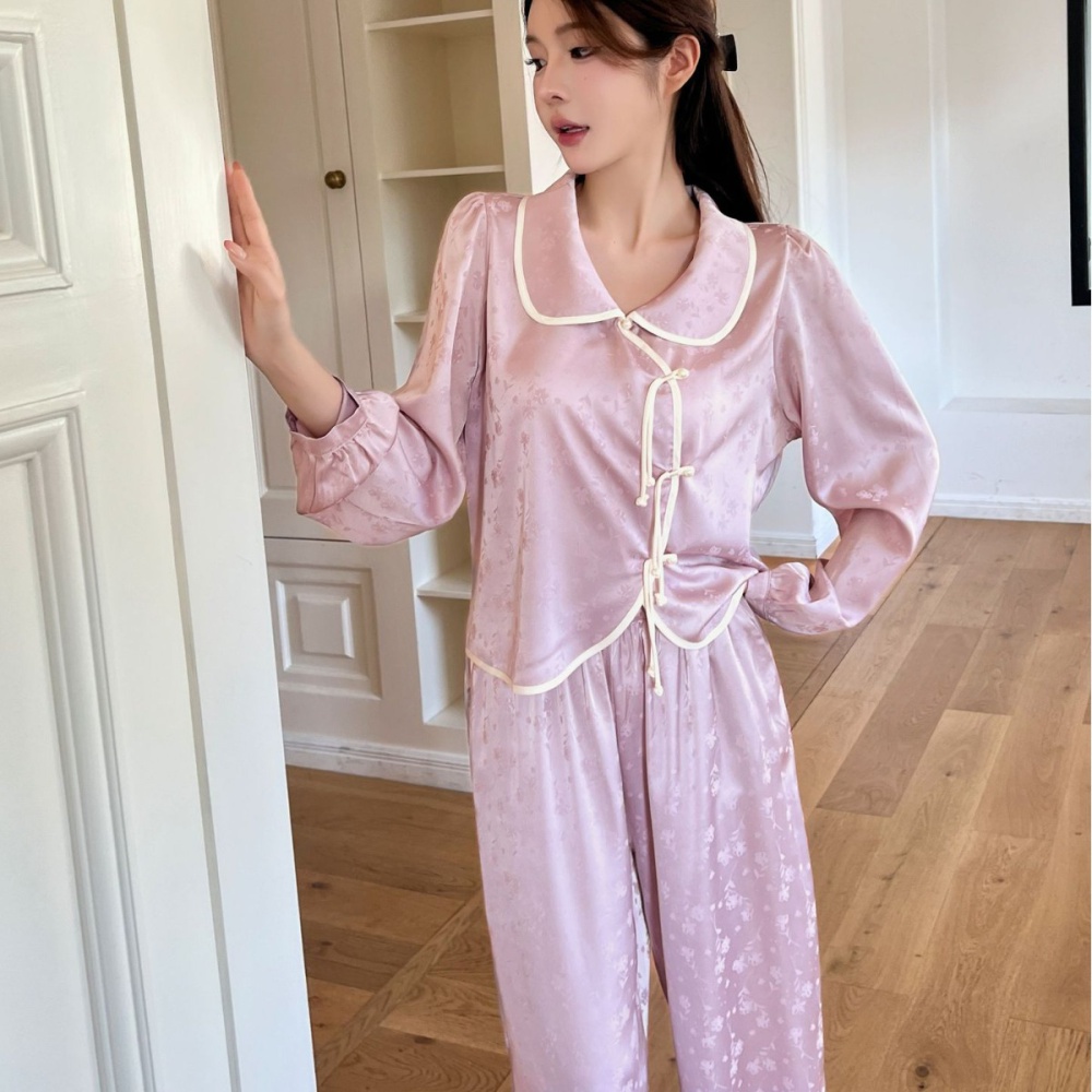 Ice silk enticement cardigan homewear pajamas for women