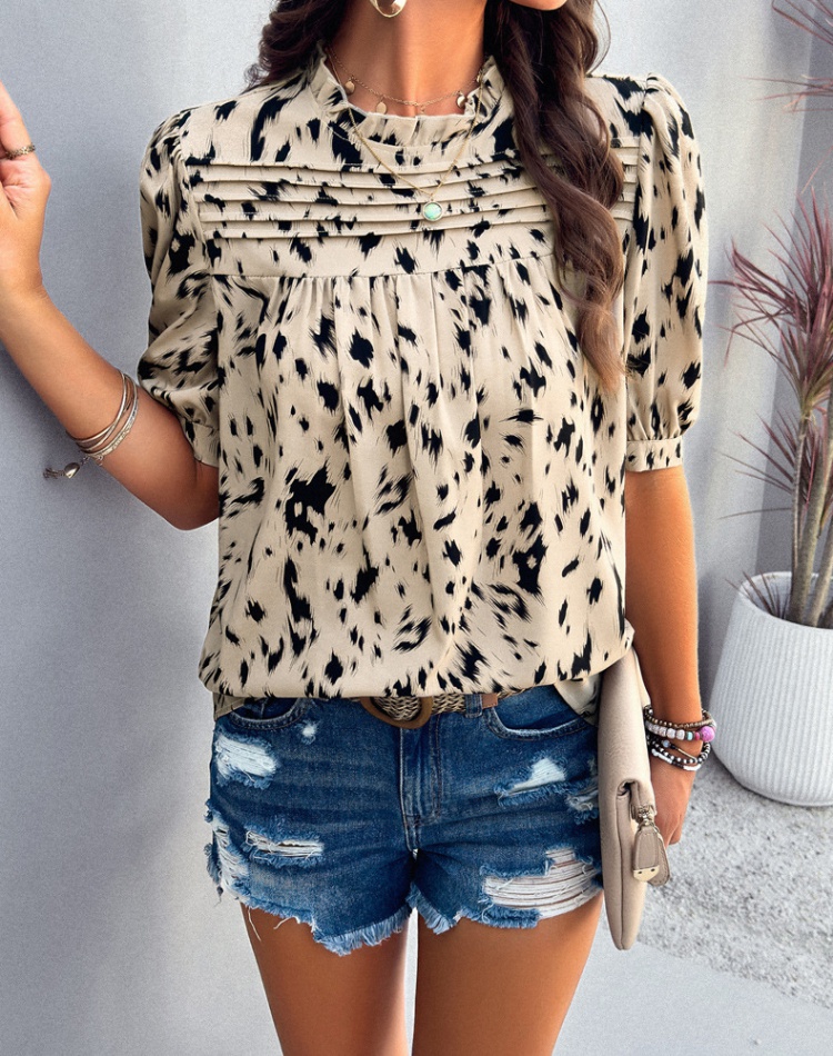 Spring and summer shirt short sleeve tops for women