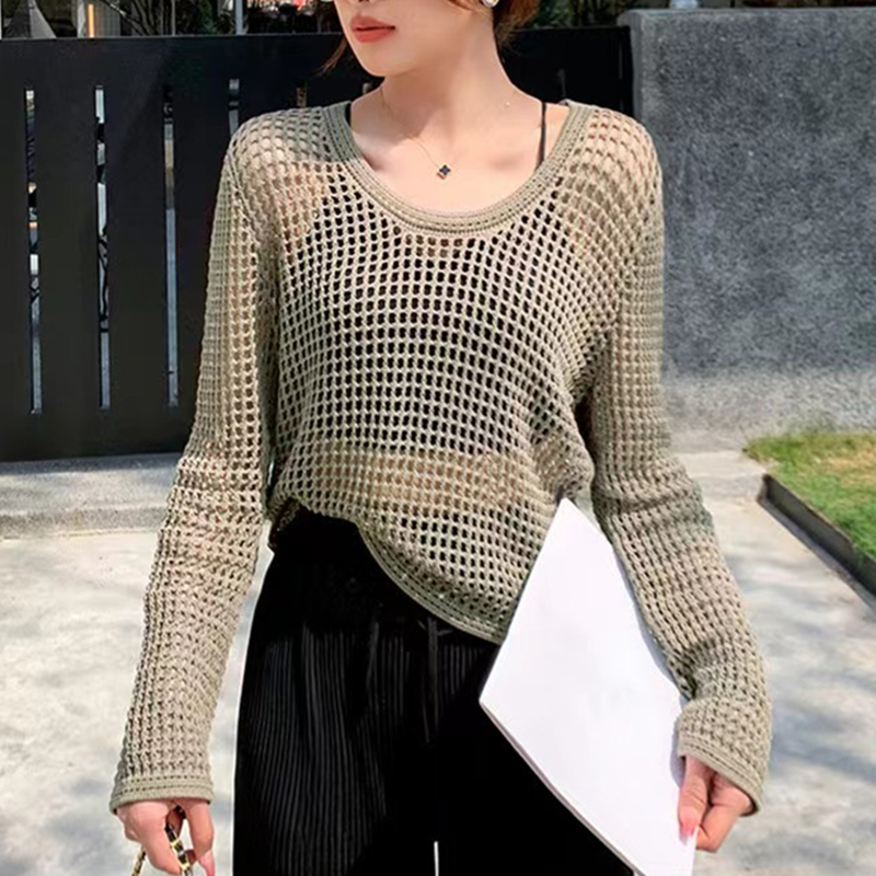 Long sleeve thin smock loose fashion sweater for women