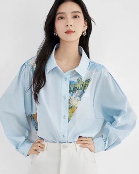 Spring unique shirt loose fashionable tops for women