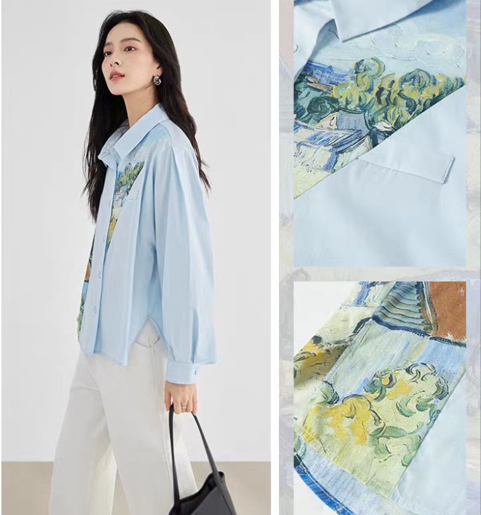 Spring unique shirt loose fashionable tops for women