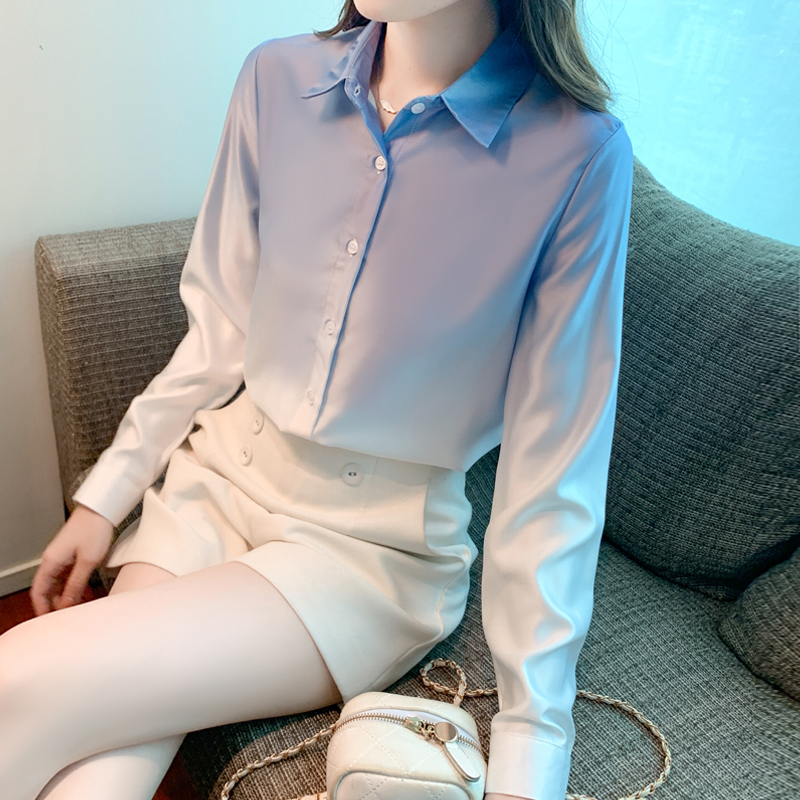 Niche France style shirt long sleeve tops for women