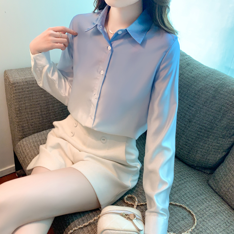 Niche France style shirt long sleeve tops for women