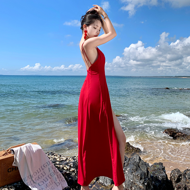 Beautiful halter beach dress elegant long dress for women