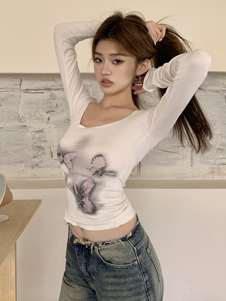 Spring and summer bottoming shirt thin T-shirt for women