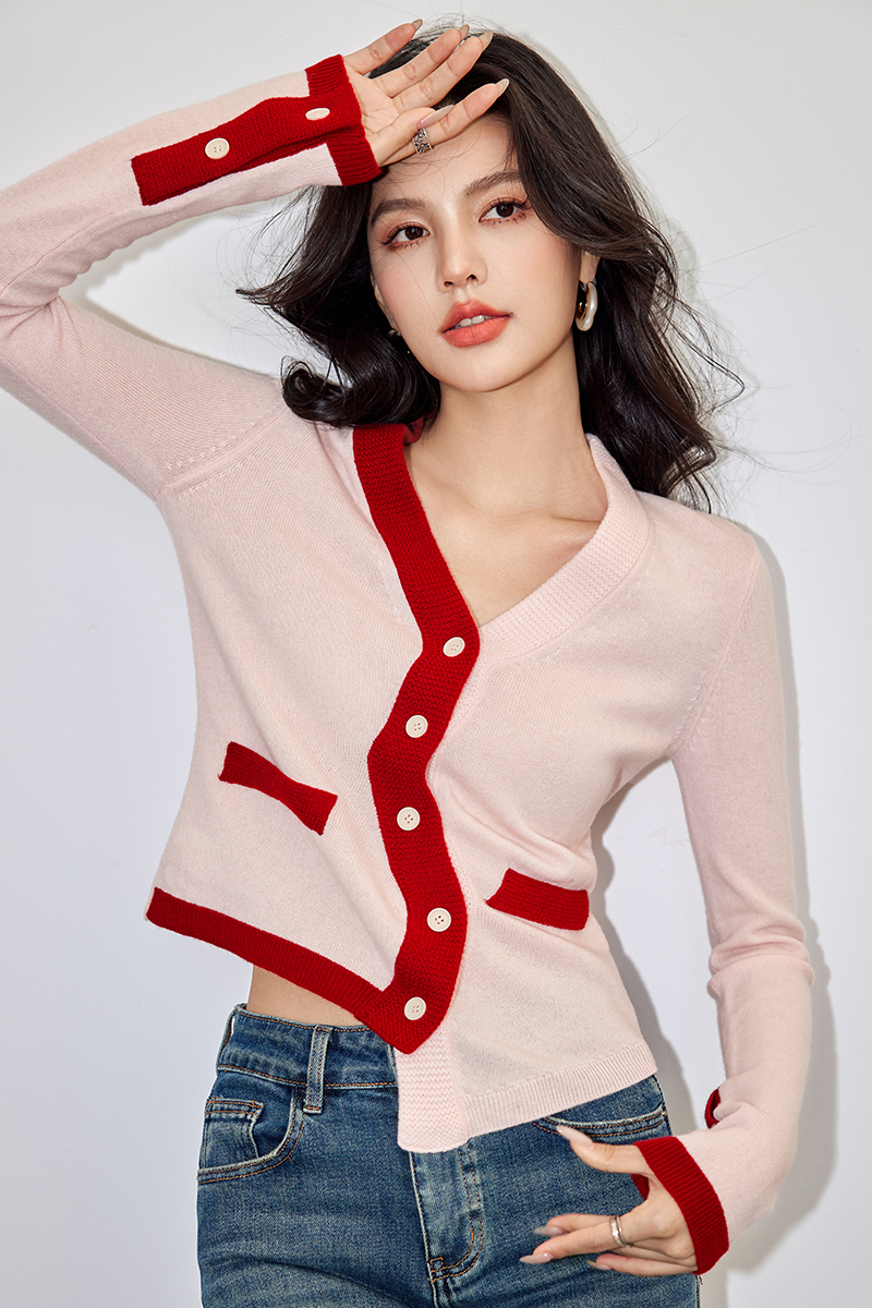 Spring temperament cardigan irregular sweater for women