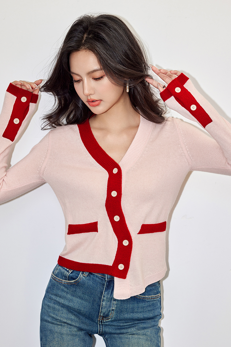 Spring temperament cardigan irregular sweater for women