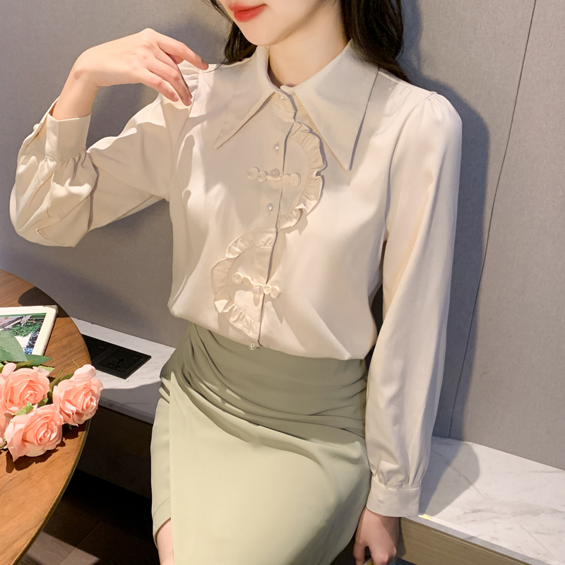 All-match Chinese style tops temperament retro shirt