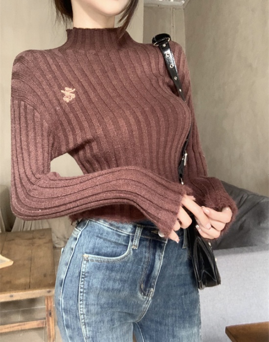 Elasticity all-match slim spicegirl sweater