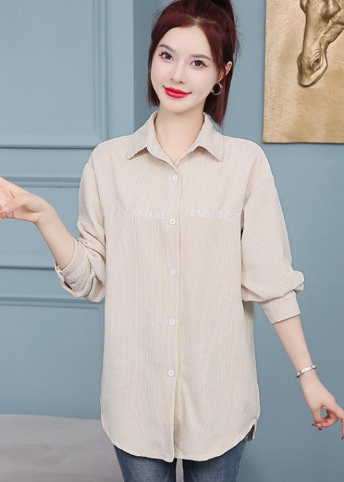 Long sleeve white spring tops retro embroidery shirt for women