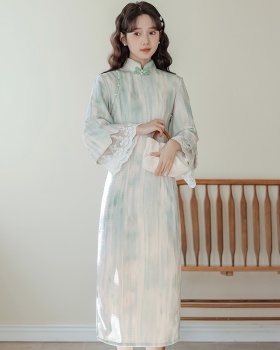 Fresh art cheongsam maiden Chinese style dress