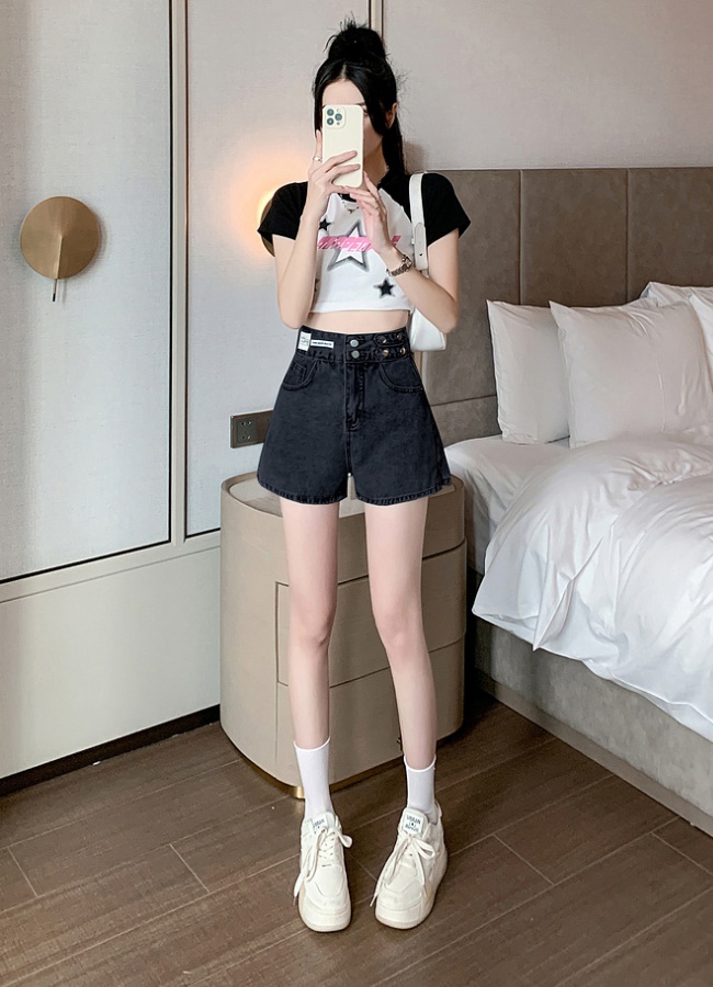 A-line spicegirl high waist jeans simple Casual pants for women