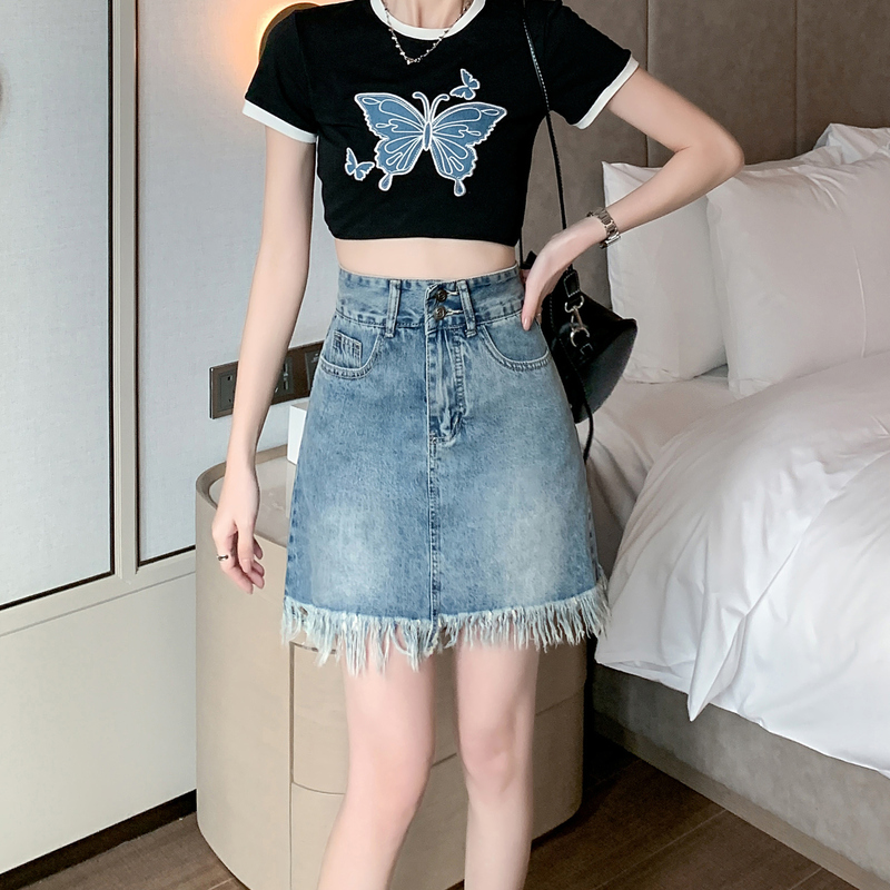 Denim slim skirt Casual spicegirl culottes for women