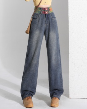 Gradient spring pants wide leg loose jeans for women