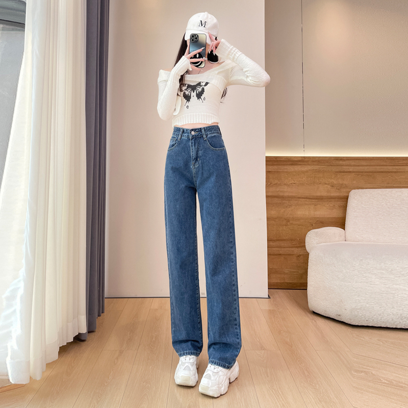 Small fellow jeans spring wide leg pants for women
